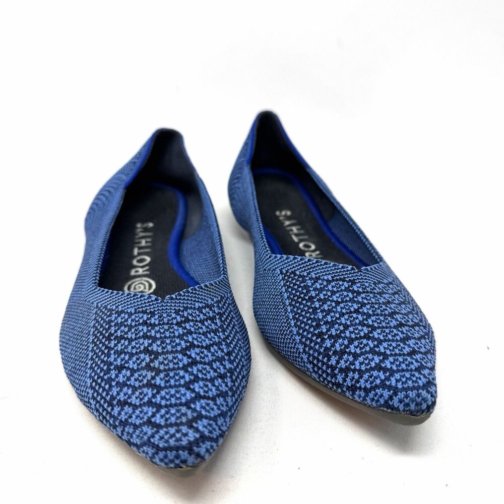 Rothy’s The Point Pattern Lapis Python Blue Size 7 Rare Retired Unicorn